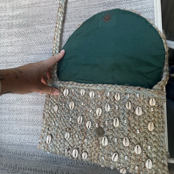 Tan Shoulder Bag with Compact Design and Textured Finish - Picture 3 of 7